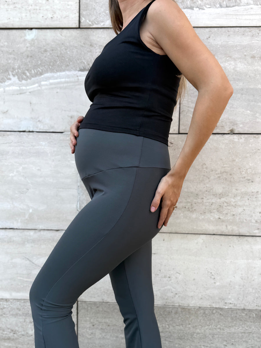 Calza maternal flare gris musgo