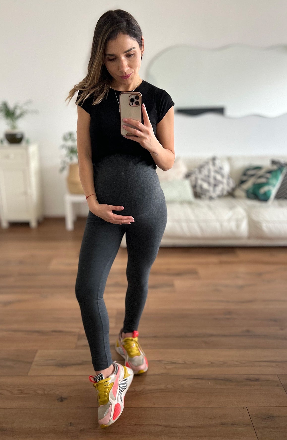 Calza maternal MOM gris marengo Imagen principal del producto