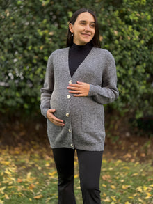 Cardigan maternal Seoul tejido gris marengo