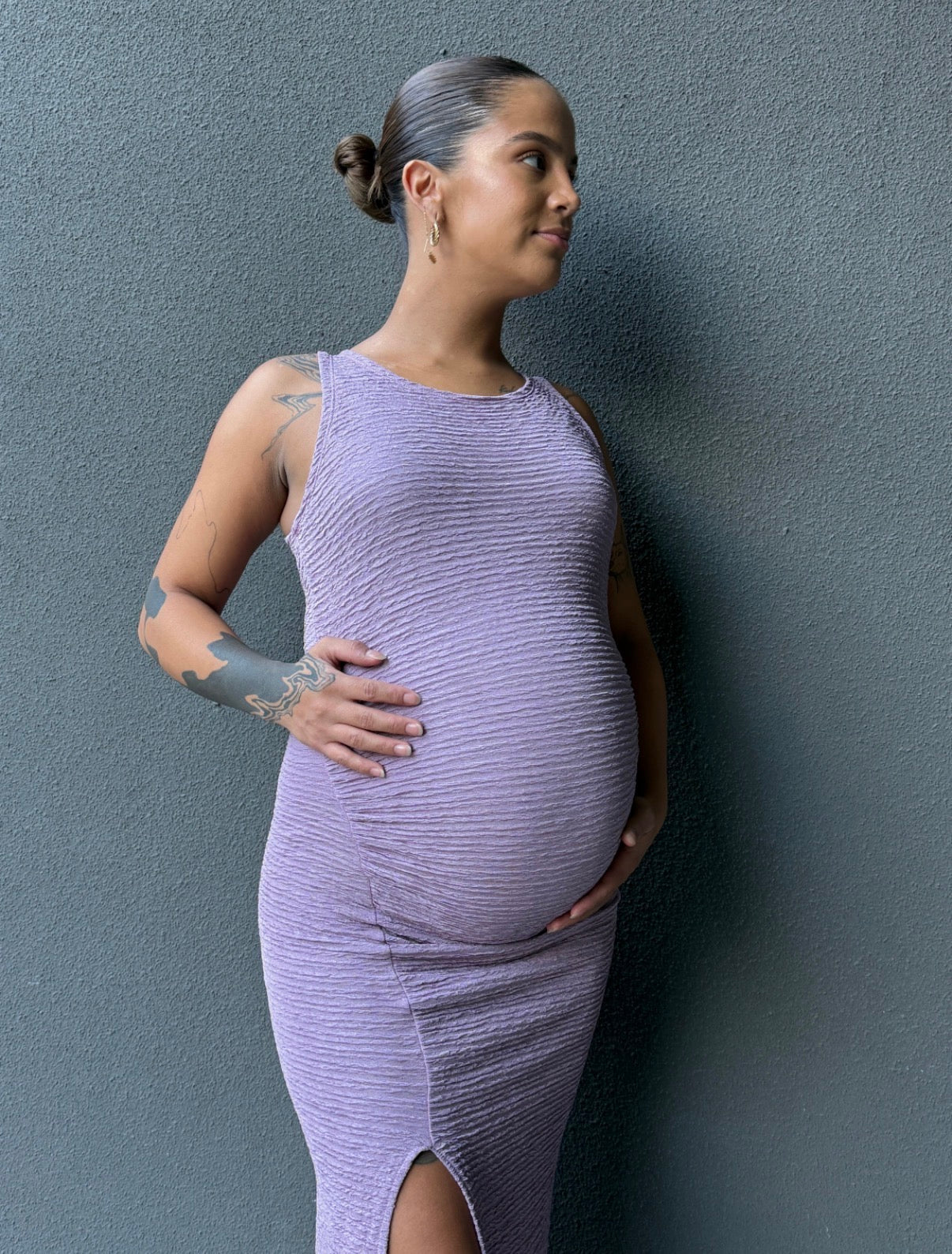 Vestido maternal Dublín lila Imagen principal del producto