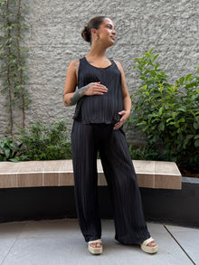 Set maternal plisado negro (top mas palazzo)