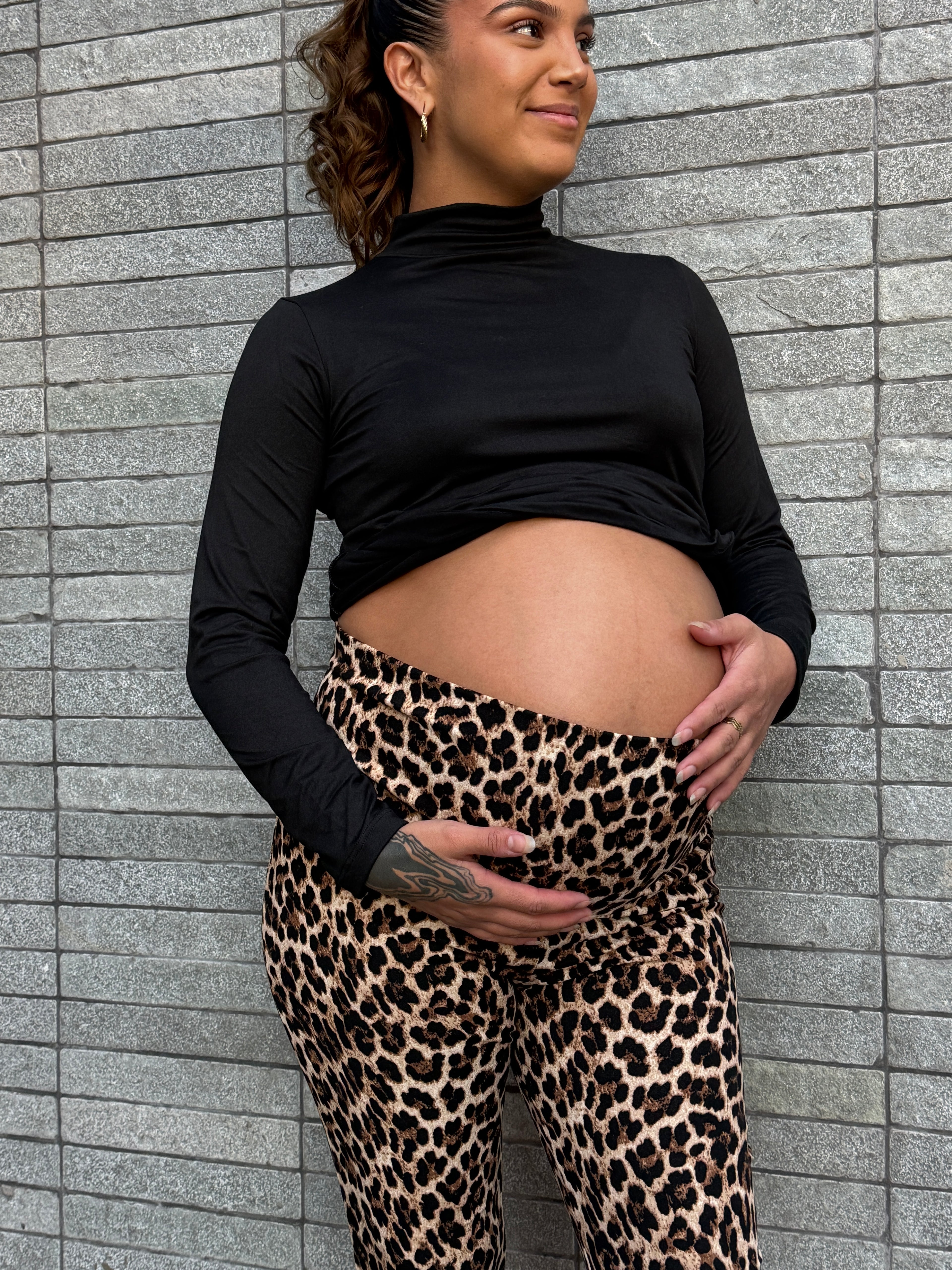 Pantalón flare maternal Tokio, leopardo