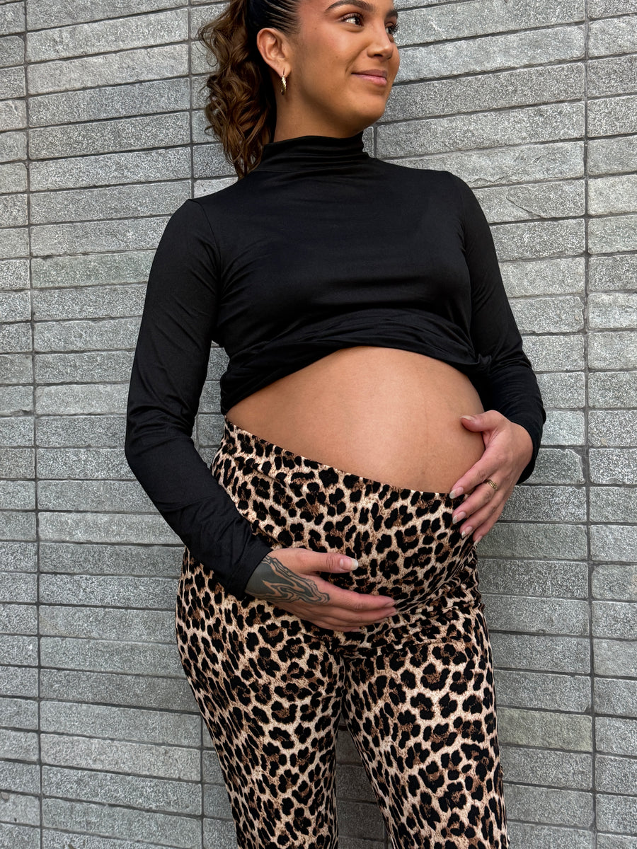 Pantalón flare maternal Tokio, leopardo