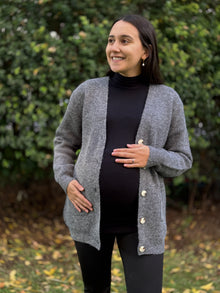 Cardigan maternal Seoul tejido gris marengo
