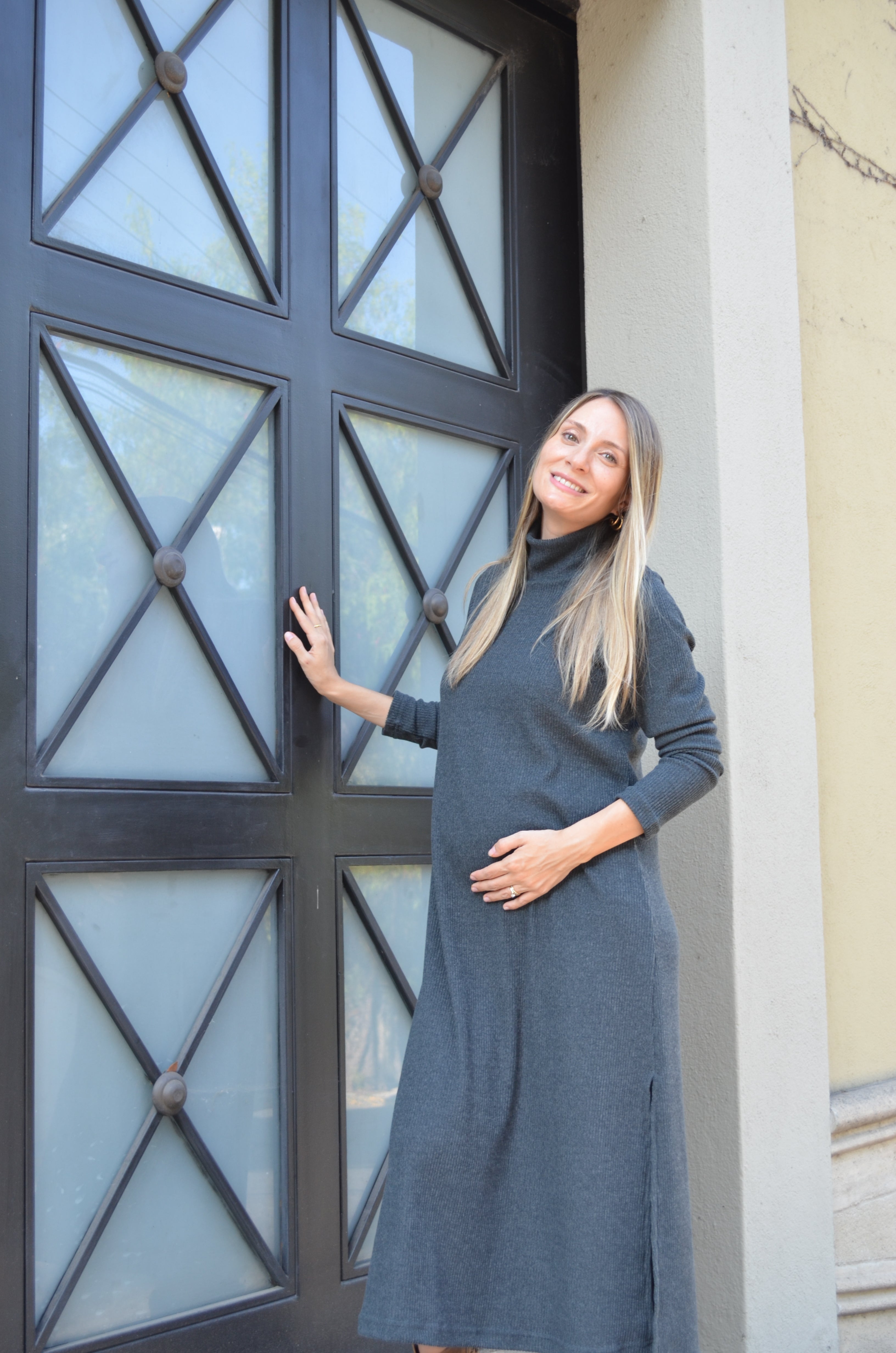 Vestido maternal Niza lanilla gris marengo Imagen secundaria del producto