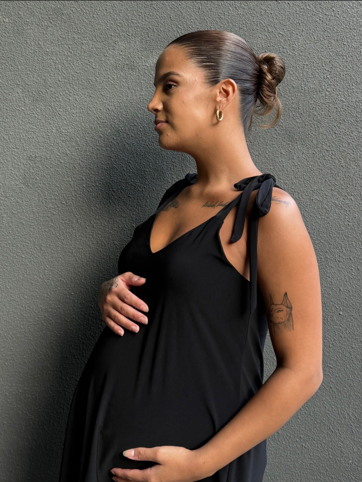 Vestido maternal embarazo y lactancia Santorini negro