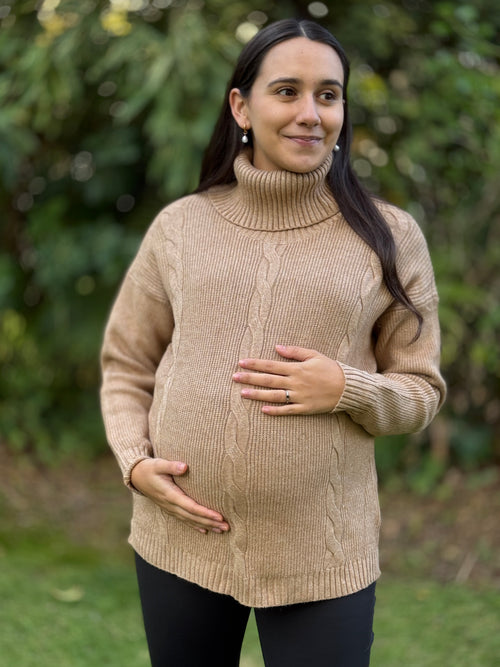 Sweater maternal Aspen Camel