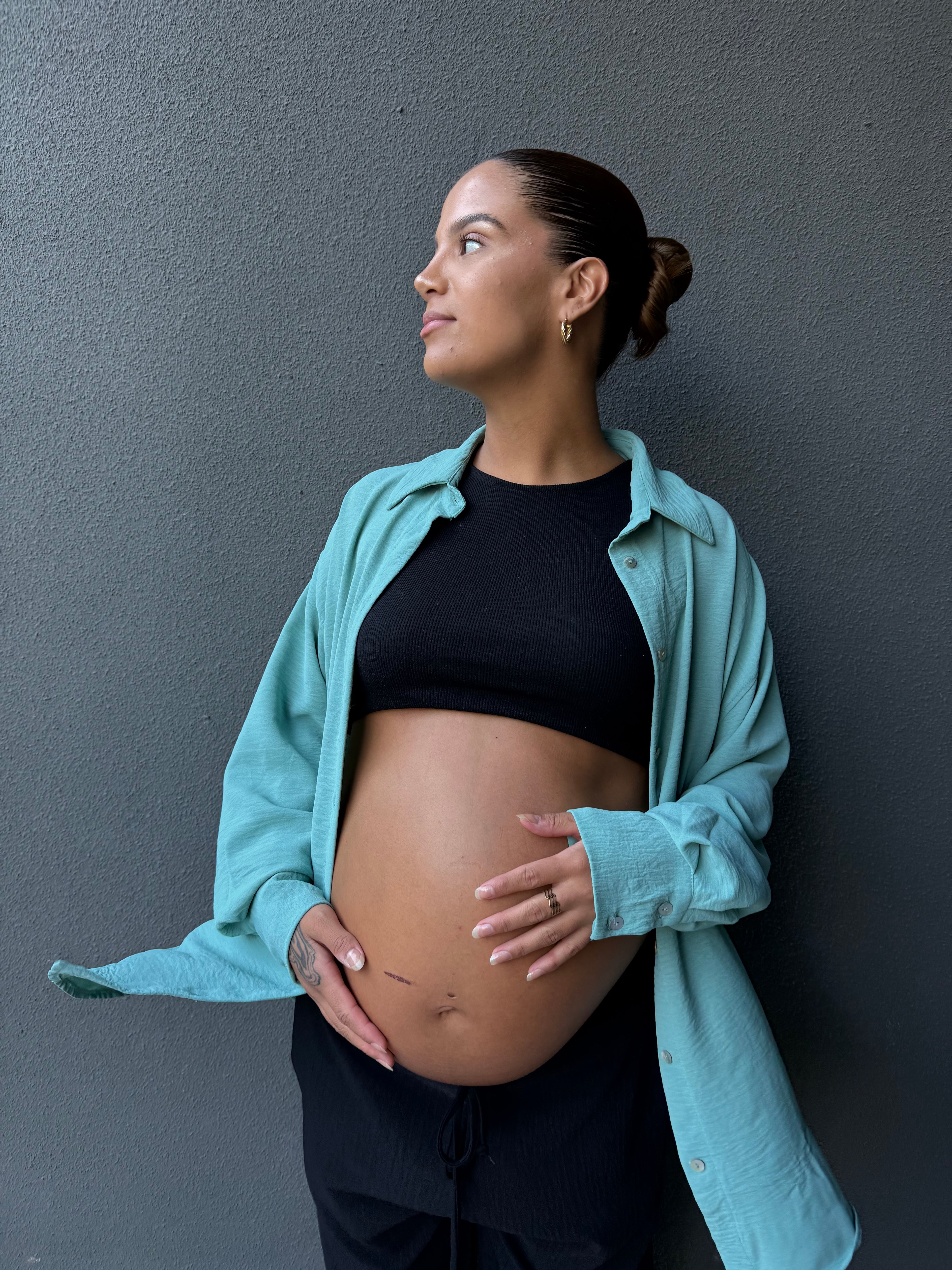 Blusa embarazo y lactancia Mallorca verde