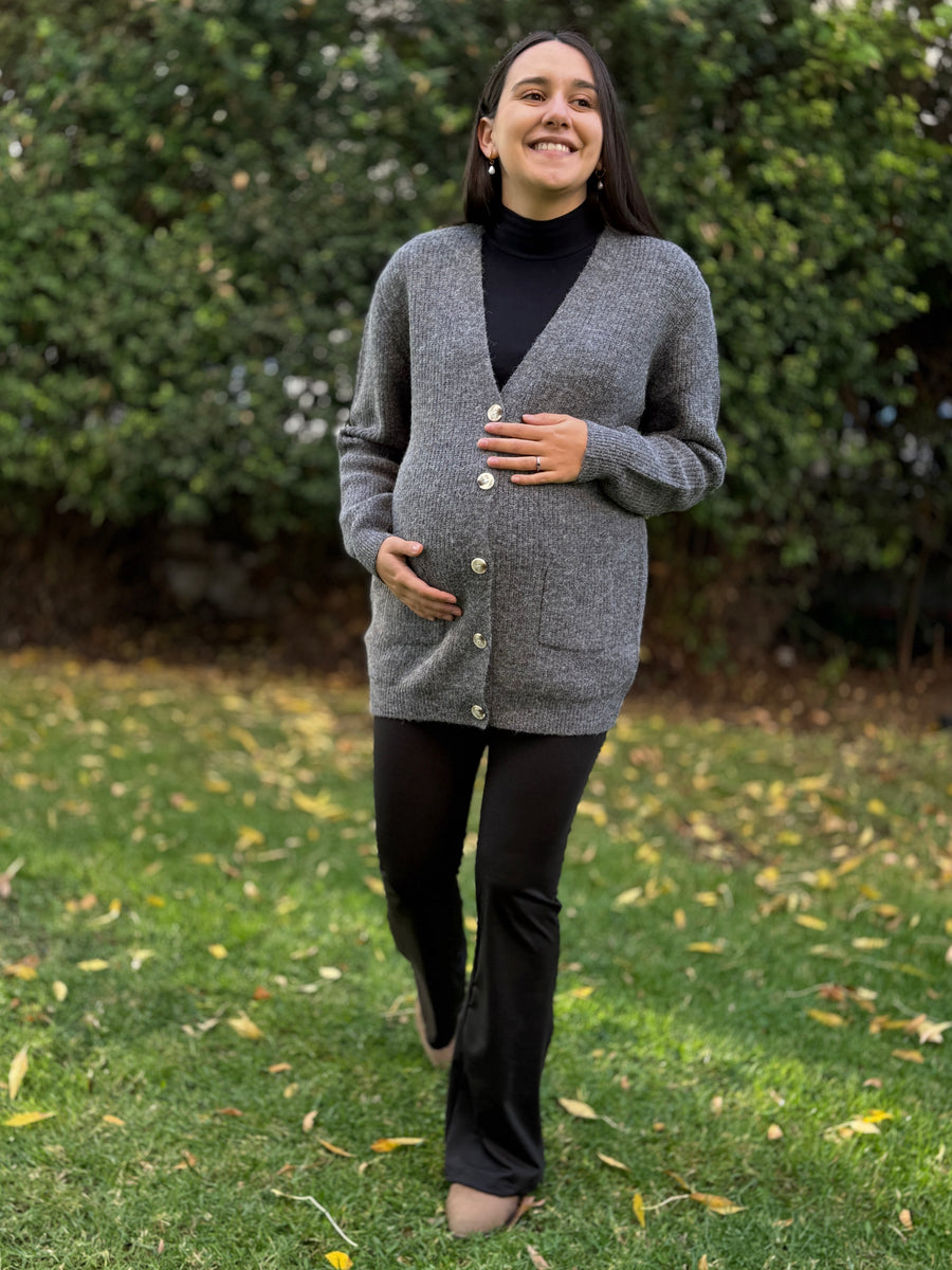Cardigan maternal Seoul tejido gris marengo