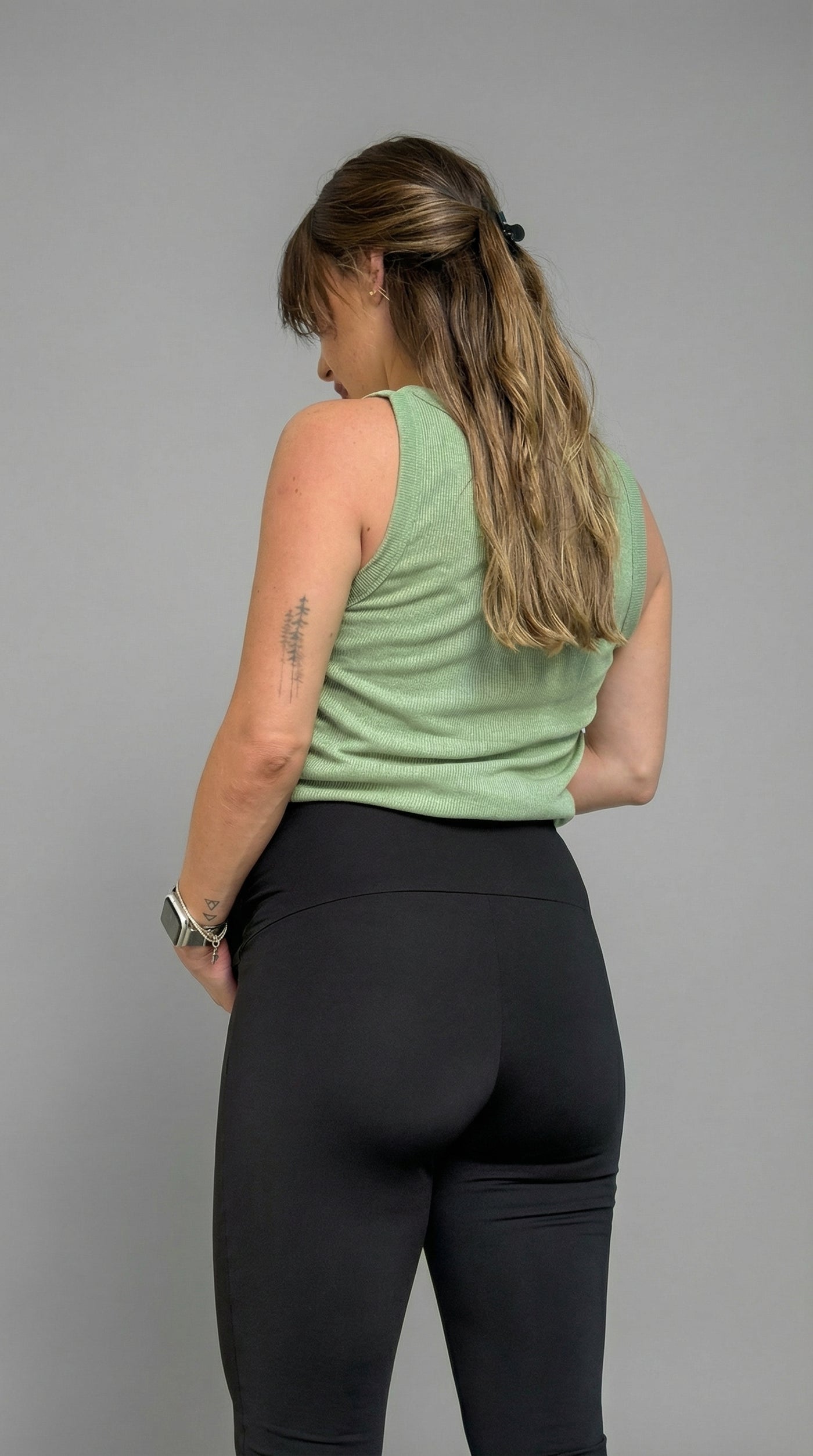 Calza maternal flare suplex negra opaca