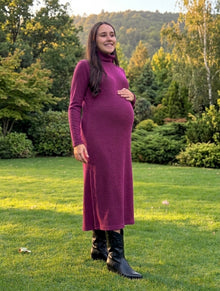 Vestido maternal Niza lanilla berry
