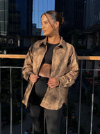 Camisa Maternal y lactanca Berlín, gamuza estampada