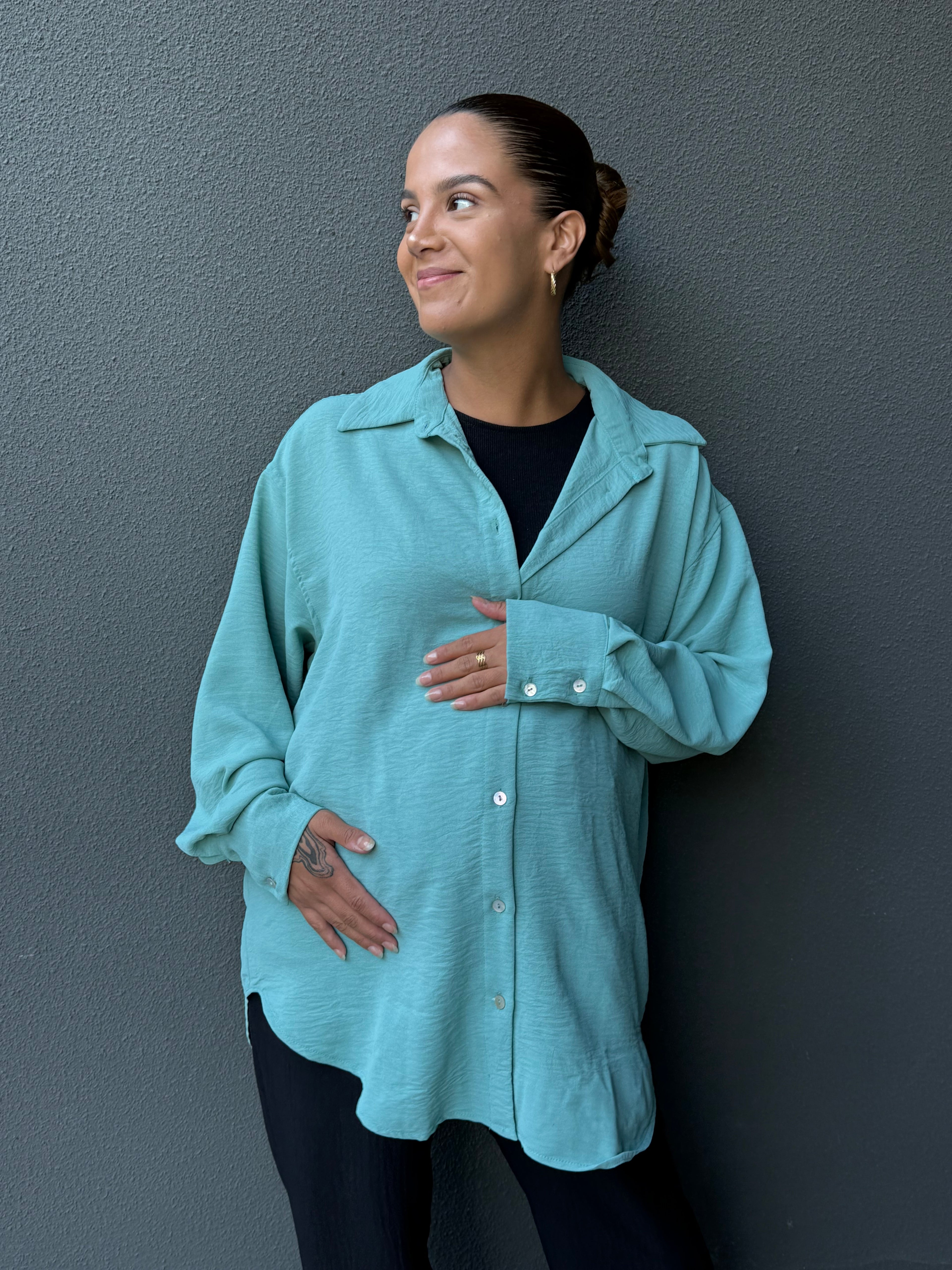 Blusa embarazo y lactancia Mallorca verde