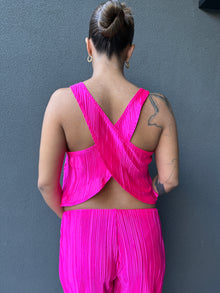 Set maternal plisado fucsia (top mas palazzo)