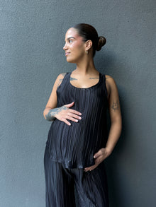 Set maternal plisado negro (top mas palazzo)