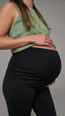 Calza maternal flare suplex negra opaca