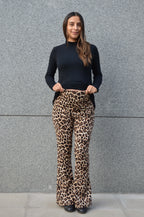 Pantalón flare maternal Tokio, leopardo