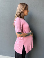 Polera remeron maternal rosada
