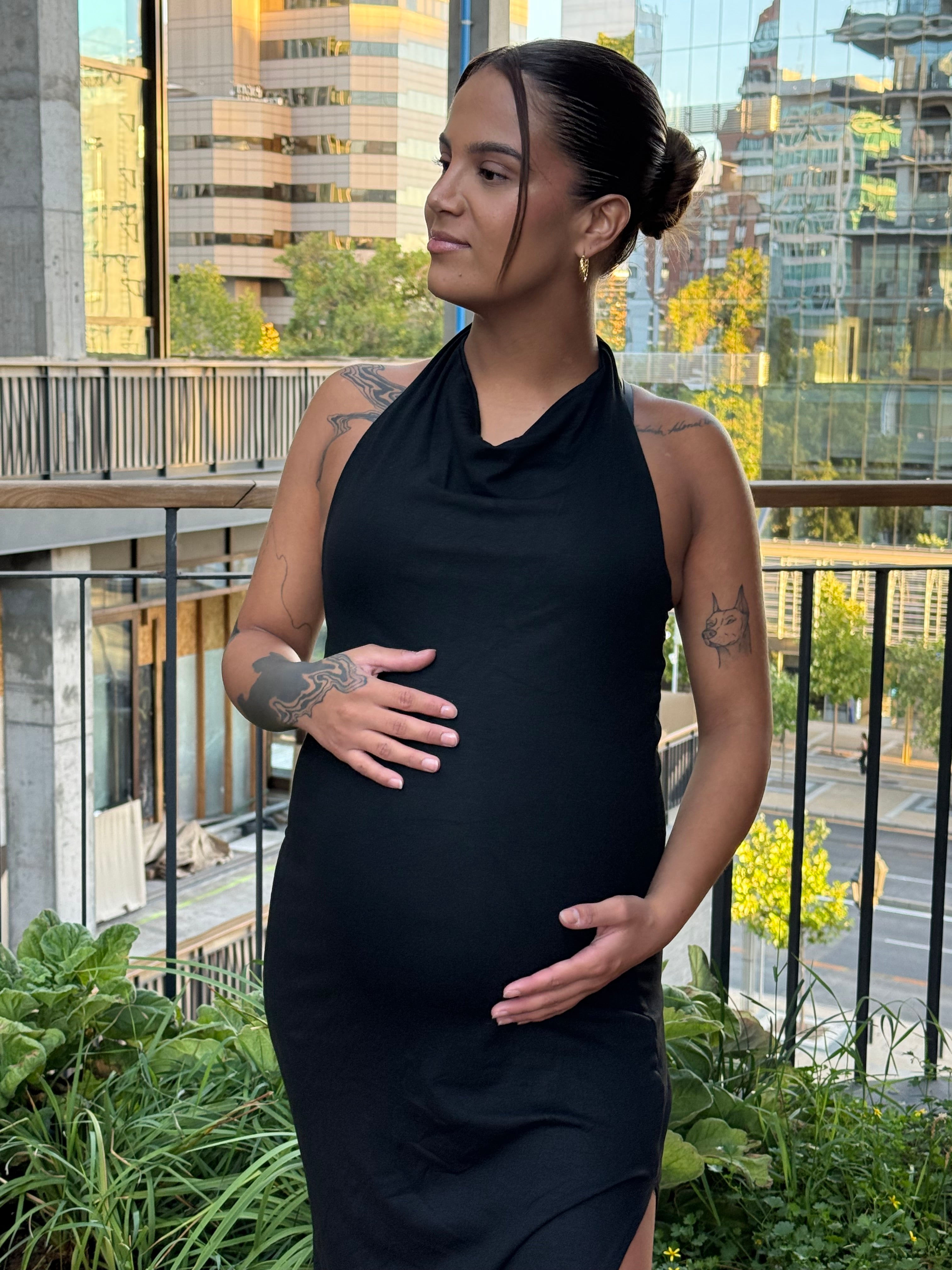 Vestido maternal Pisa negro Imagen principal del producto