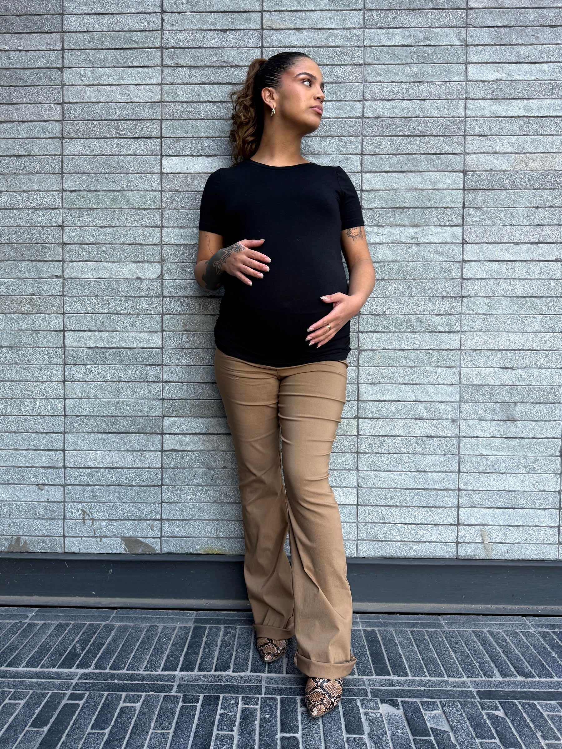 Pantalón maternal Dallas camel
