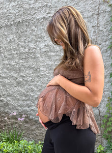 Blusa maternal Seattle encaje café - Trenda 