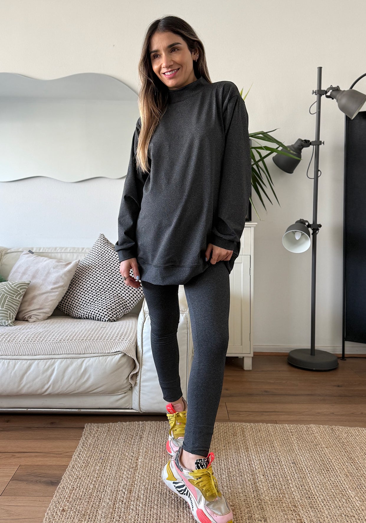 Calza maternal suplex gris marengo