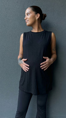 Polera maternal y lactancia Praga negra