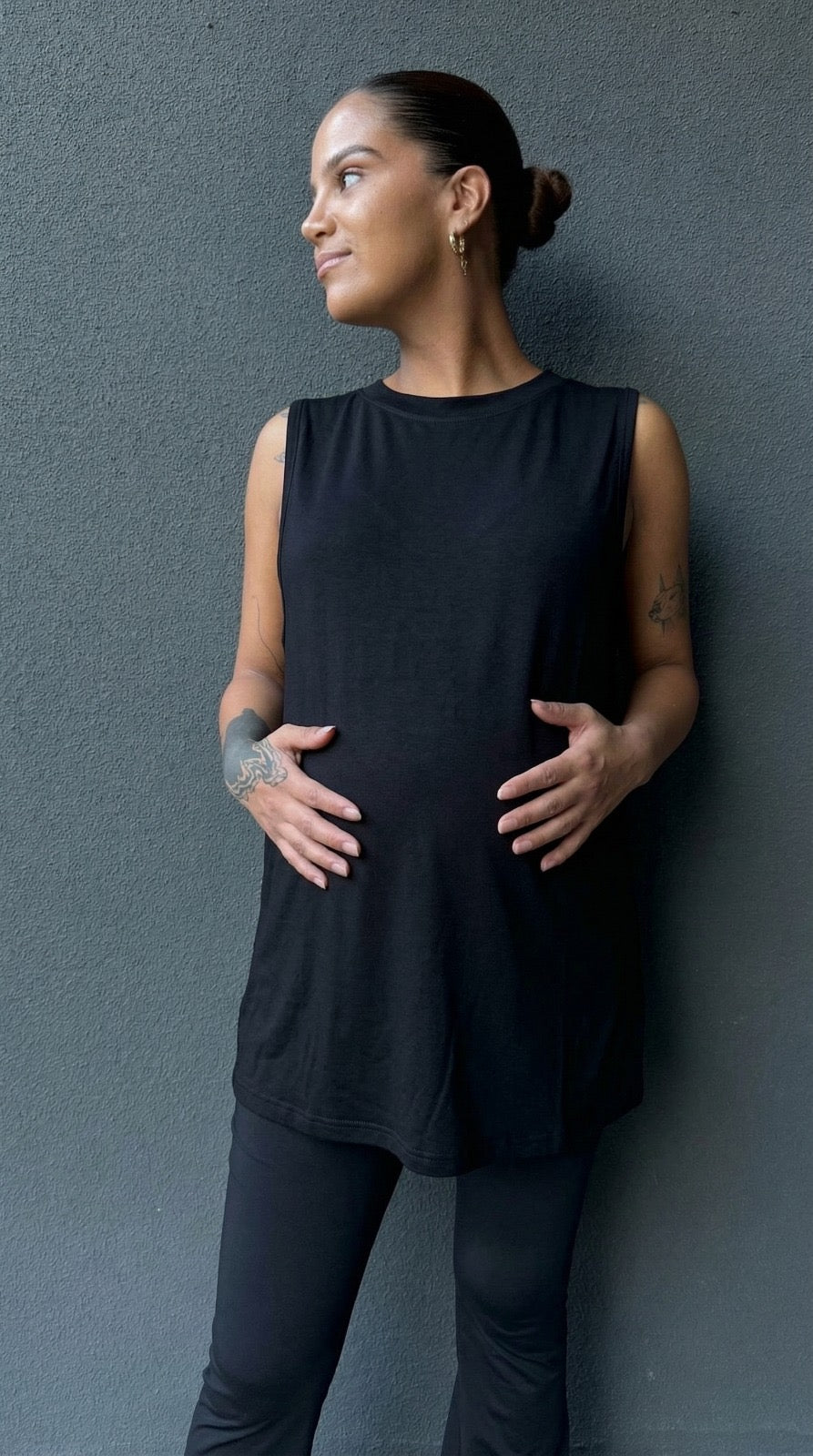 Polera maternal y lactancia Praga negra