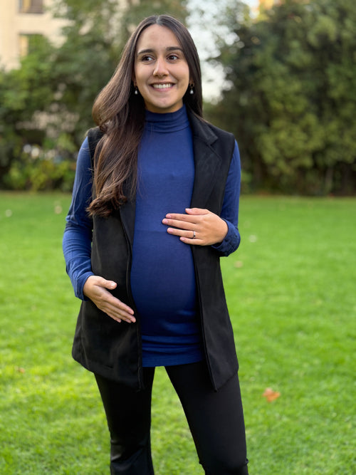 Blazer maternal Sídney gamuza negro