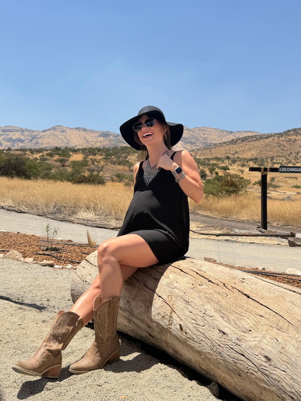 Vestido maternal embarazo y lactancia Santorini negro - Trenda 