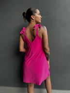 Vestido maternal embarazo y lactancia Santorini fucsia