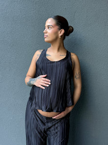 Set maternal plisado negro (top mas palazzo)
