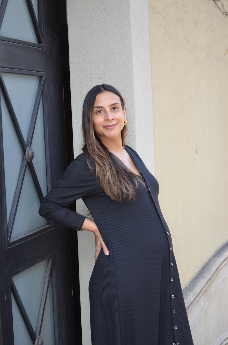 Vestido maternal y lactancia Florencia negro
