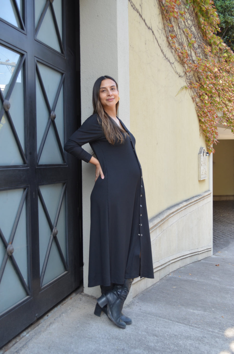 Vestido maternal y lactancia Florencia negro