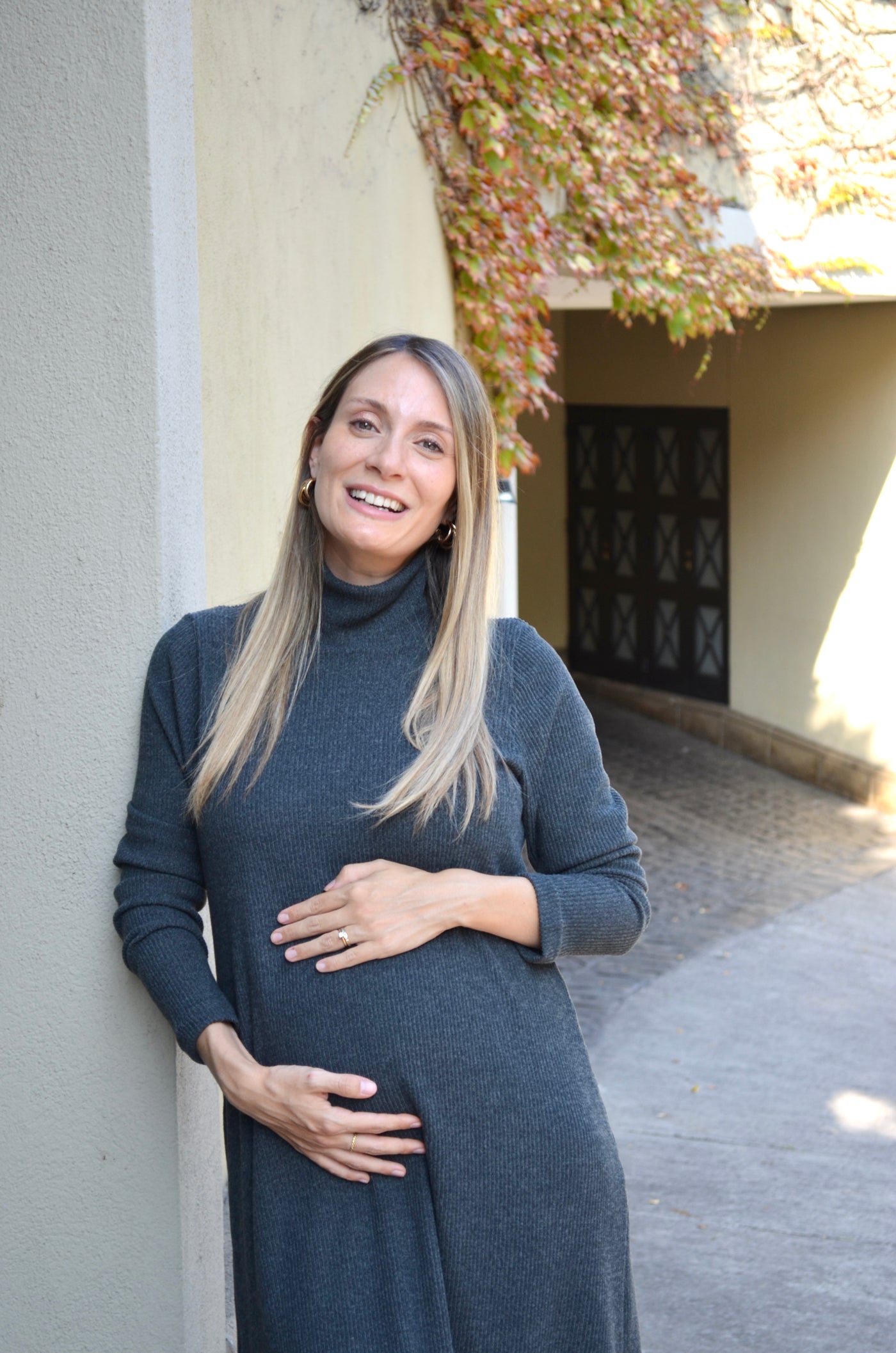 Vestido maternal Niza lanilla gris marengo