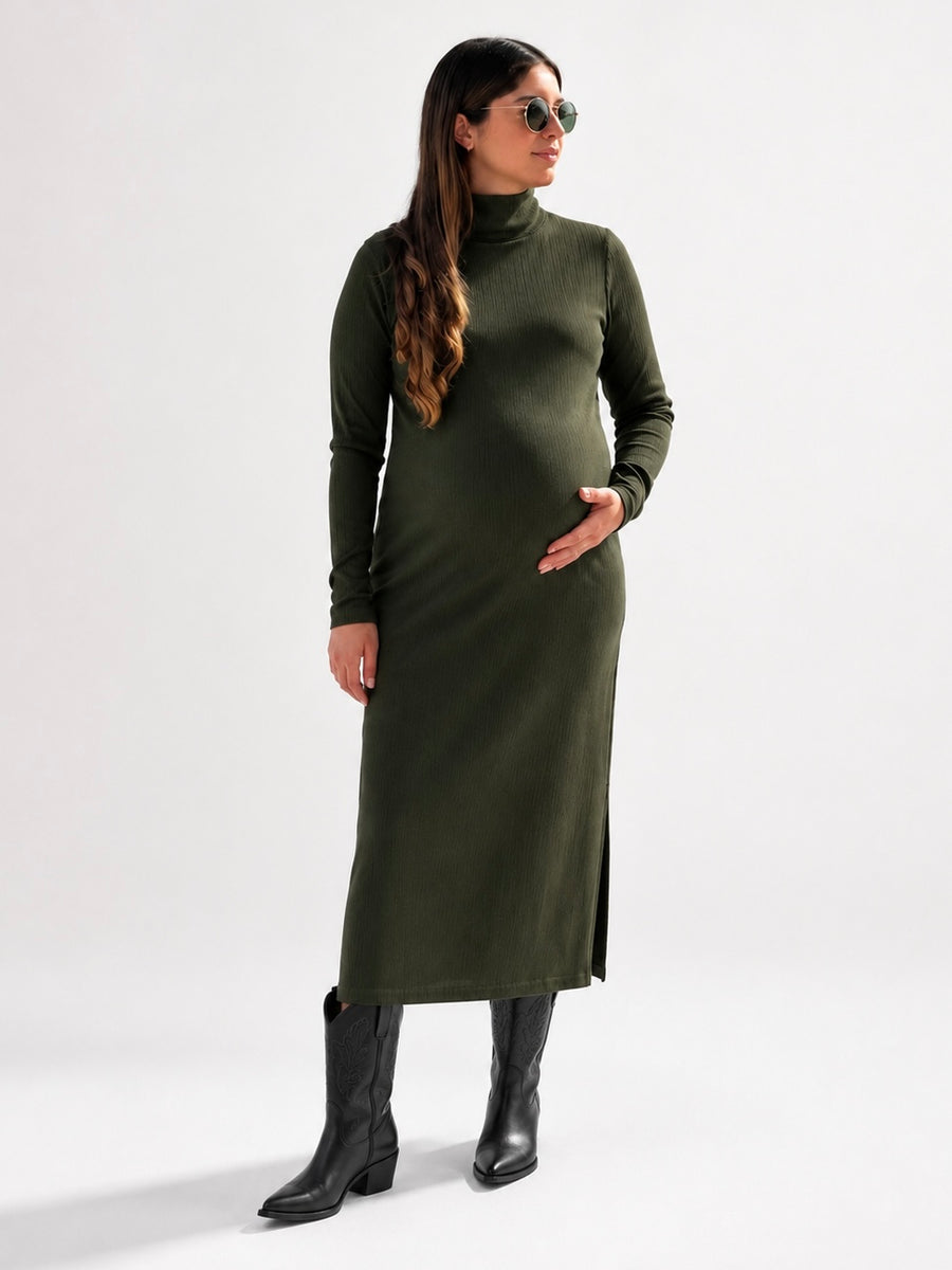 Vestido maternal Niza canuton verde militar