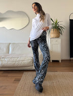 Calza maternal Flare leopardo azul - Trenda 