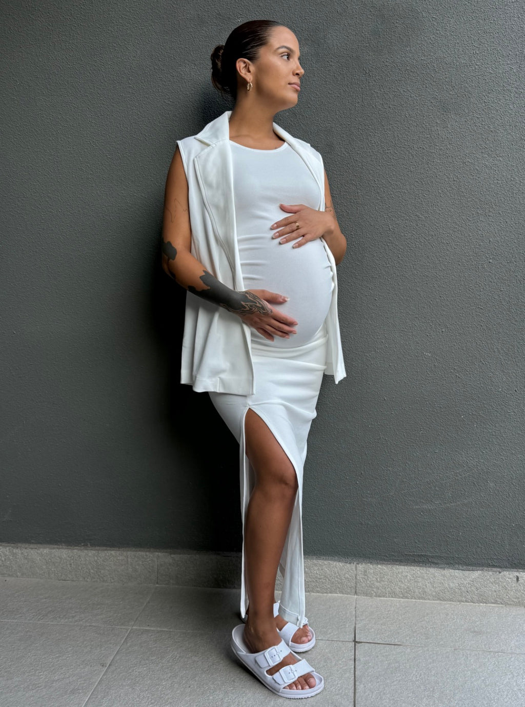 Vestido maternal Dublín blanco