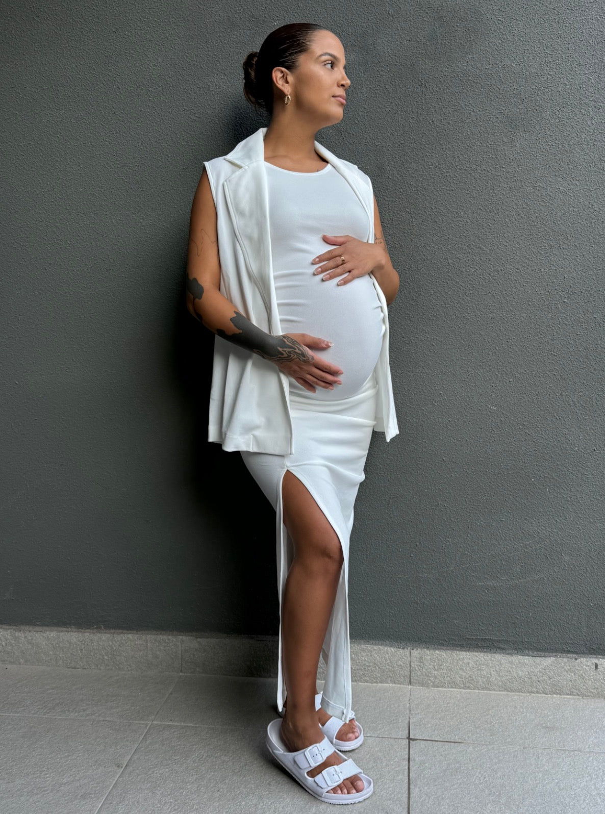 Vestido maternal Dublín blanco