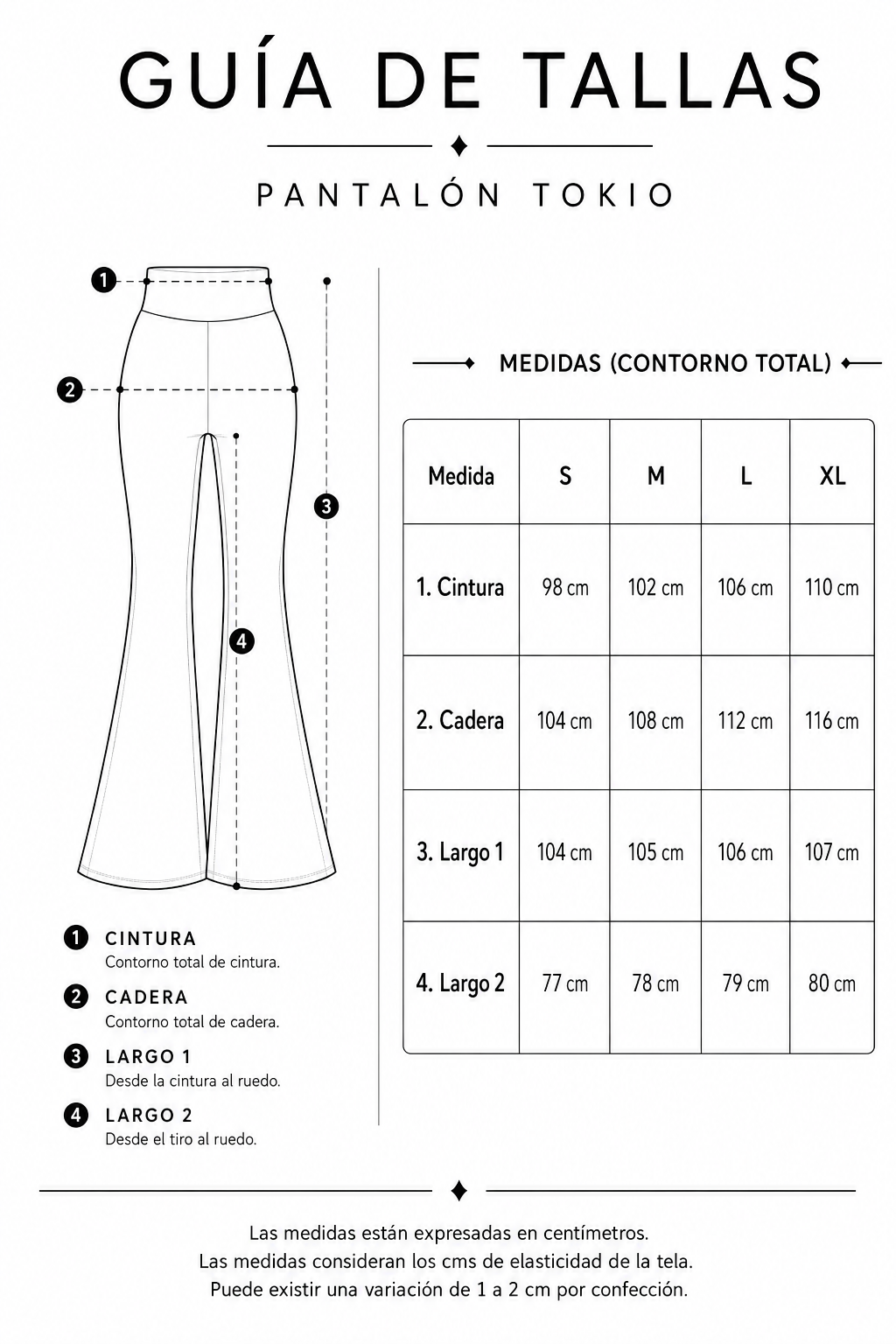  Guia de tallas Pantalon Tokio