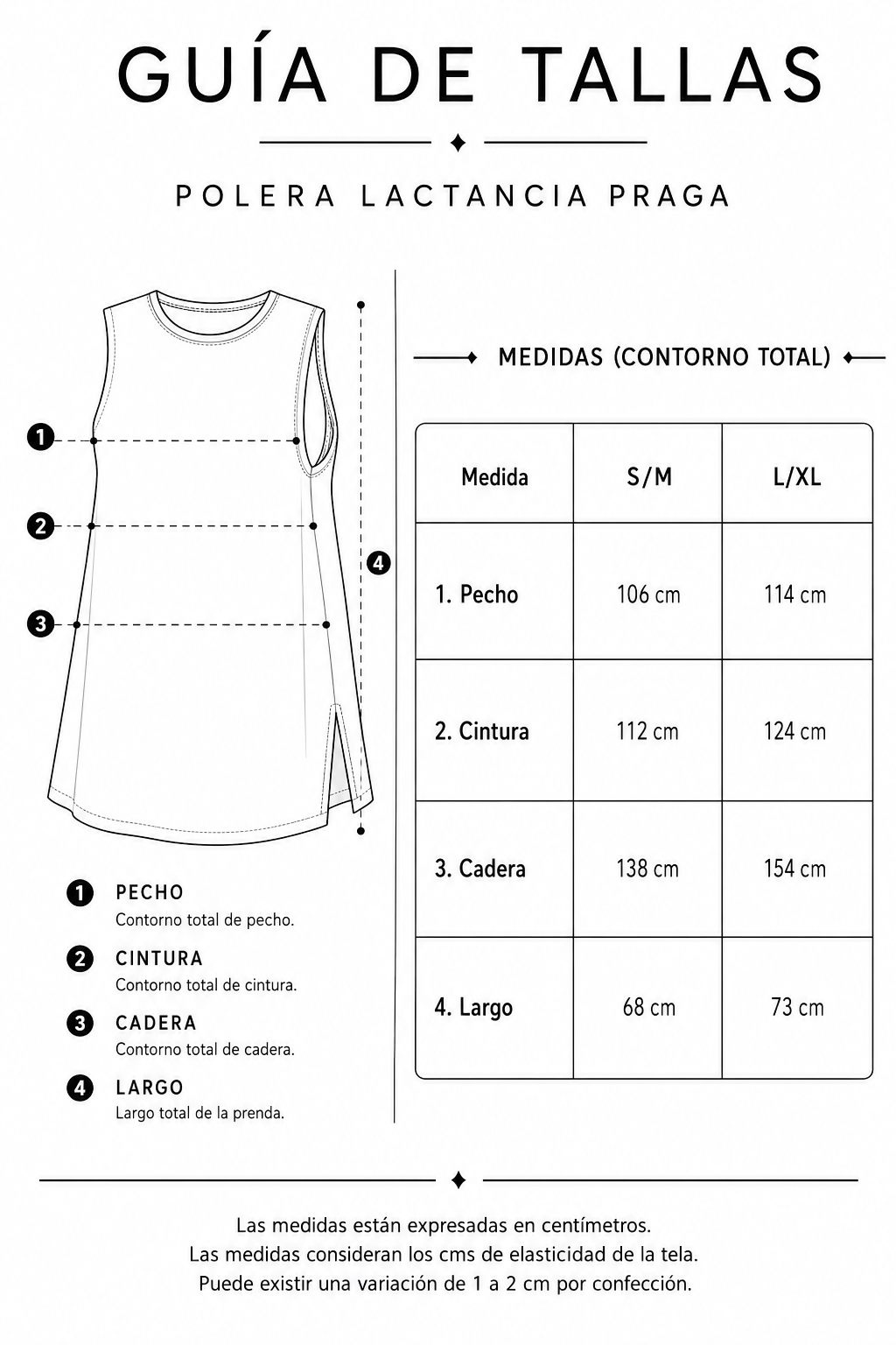  Guia de tallas Polera Praga