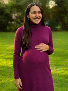 Vestido maternal Niza lanilla berry