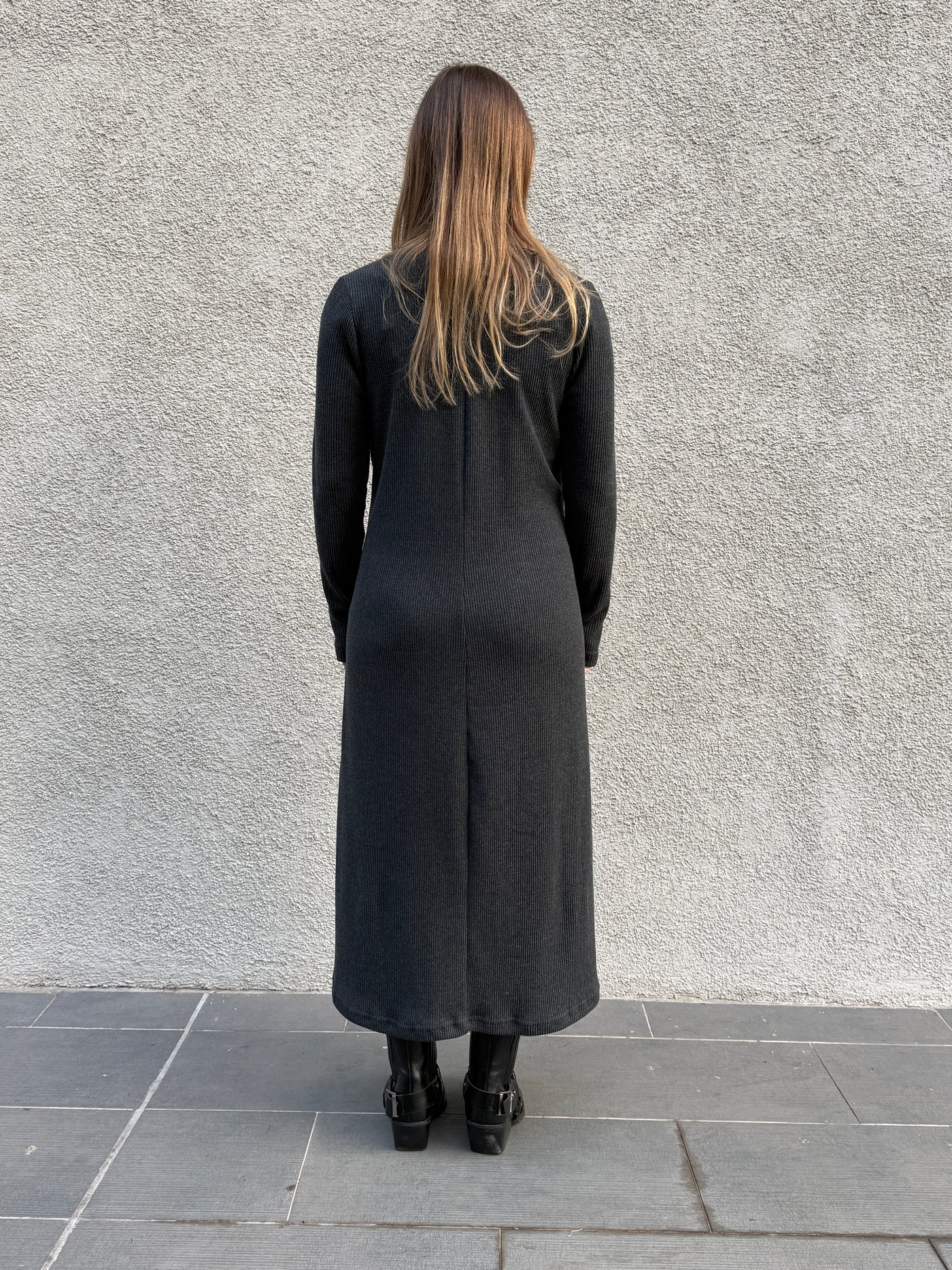 Vestido-Tapado maternal y lactancia Florencia, Gris Marengo