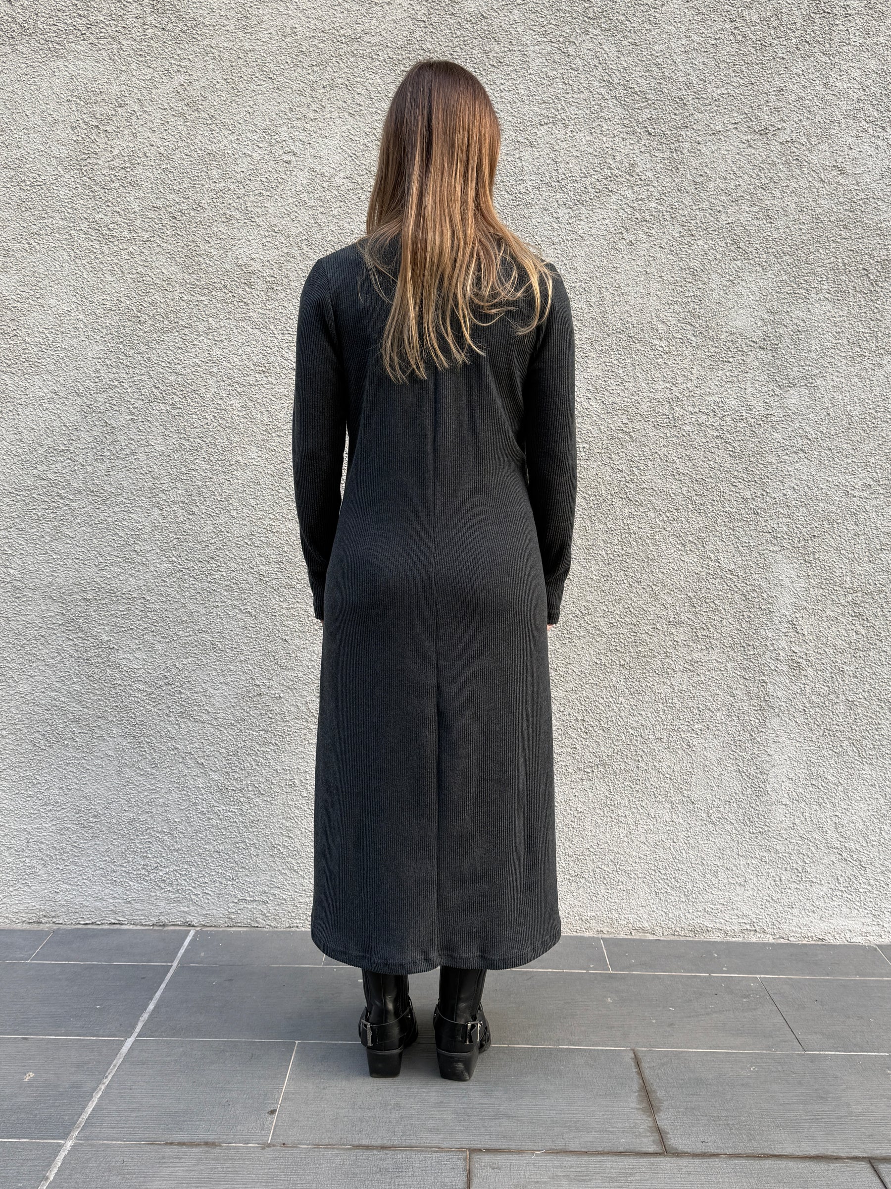 Vestido-Tapado maternal y lactancia Florencia, Gris Marengo