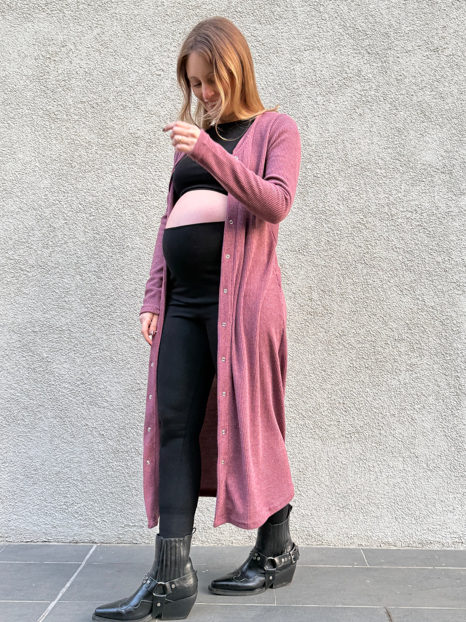 Vestido-Tapado maternal y lactancia Florencia, Rosa rubor