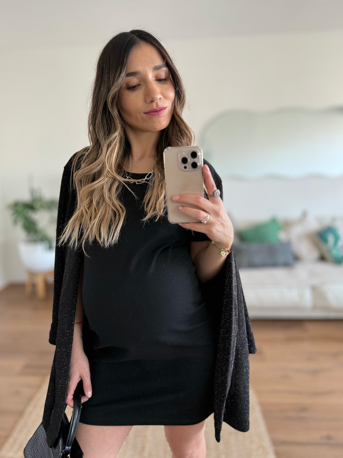 Vestido maternal Essential negro - Trenda 