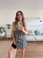 Polera maternal y lactancia PRAGA animal print - Trenda 