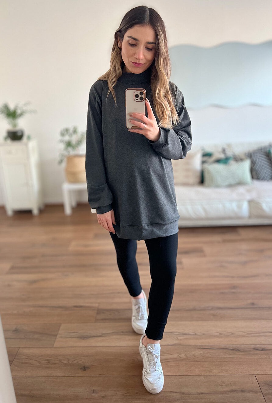 Poleron oversize London marengo - Trenda 