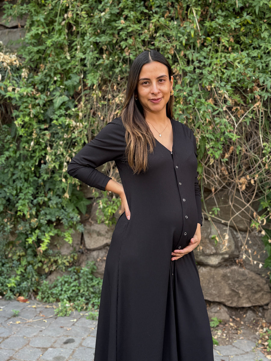 Vestido maternal y lactancia Florencia negro