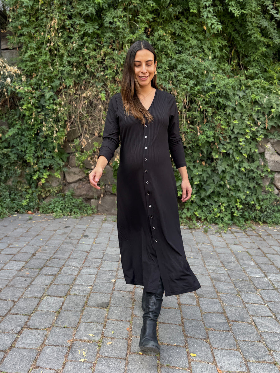 Vestido maternal y lactancia Florencia negro
